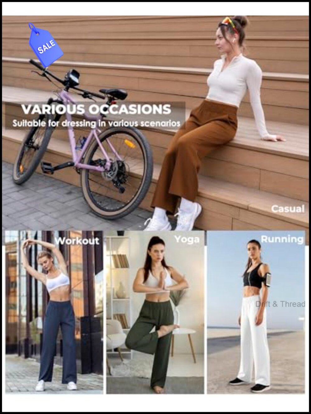 High Waist Wide Leg Sweatpants Buttery Soft Athletic Lounge Pants Yoga Gym - Picture 5 of 6